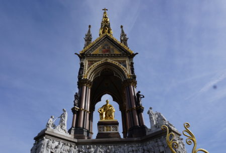 The Albert memorial. Victoria loved her departed husband so much that she had a memorial created for him that cost in modern day currency, about 12 million pounds, paid for by the public. It's giant and ostentatious and this is only a small part of it. 